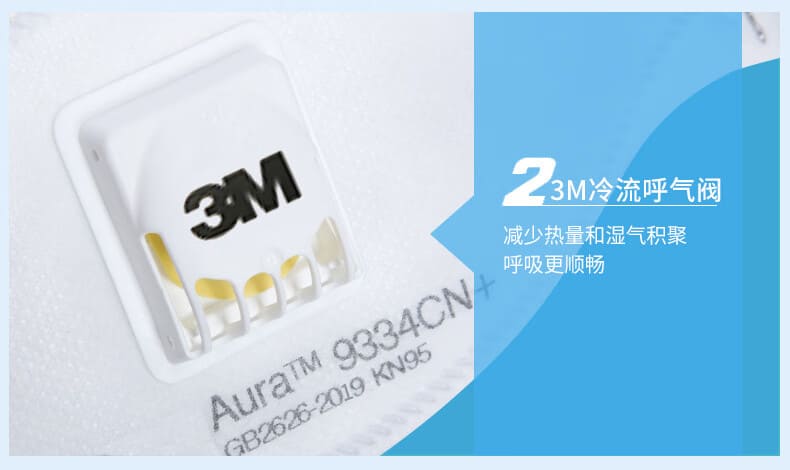 3M 9334CN+ 防颗粒物口罩 （呼气阀、头带式、欧洲FFP3认证和中国KN95认证）